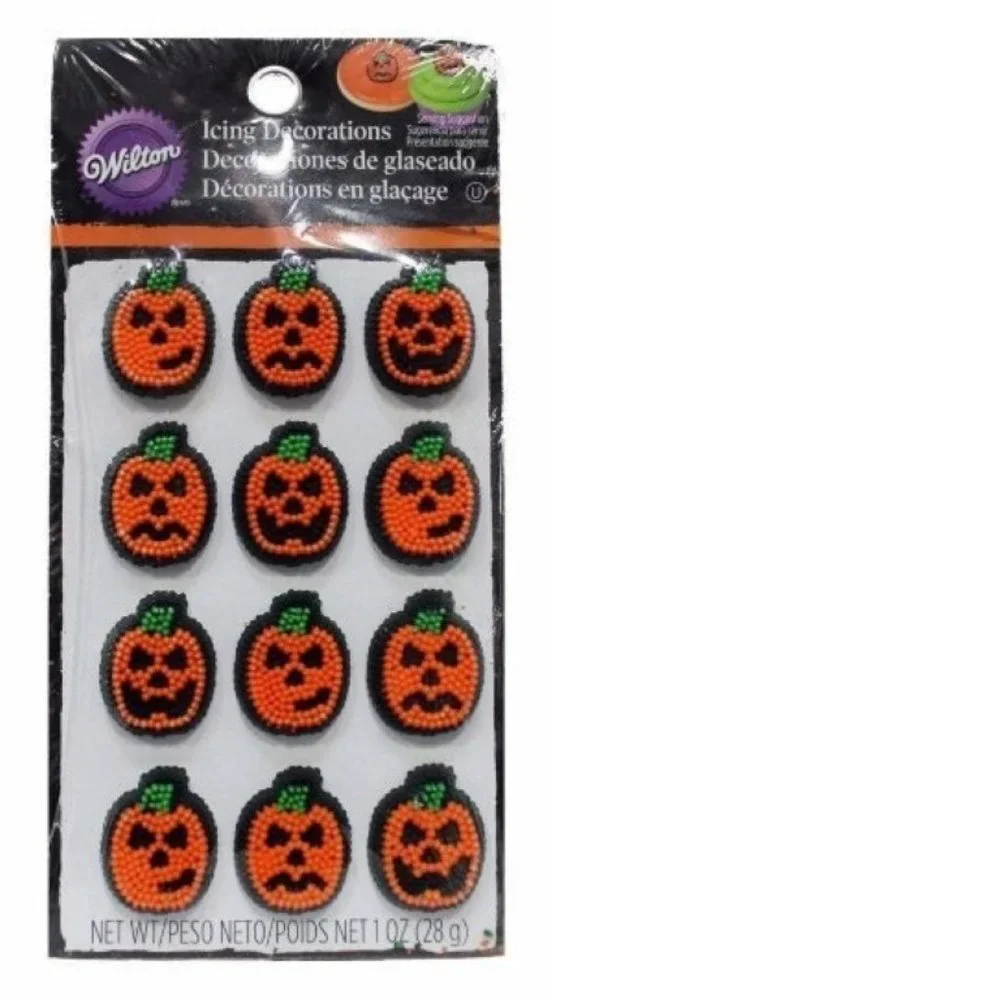 Wilton Halloween Pumpkin Icing Decorations 12 Pc Cupcake Baking